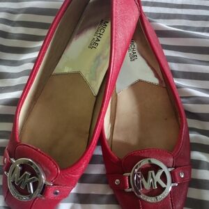 Michael Kors Red MK Logo Loafers